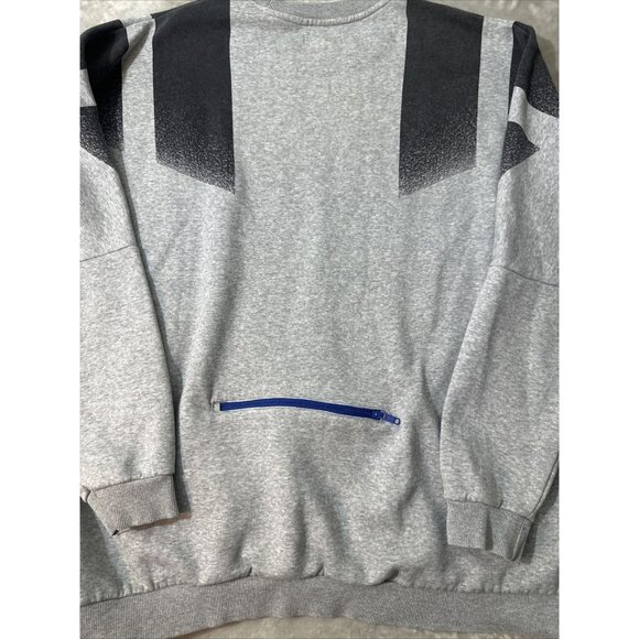 Men’s Adidas Crew Neck Sweater Back Pocket Gray Black Size XL - Picture 14 of 16